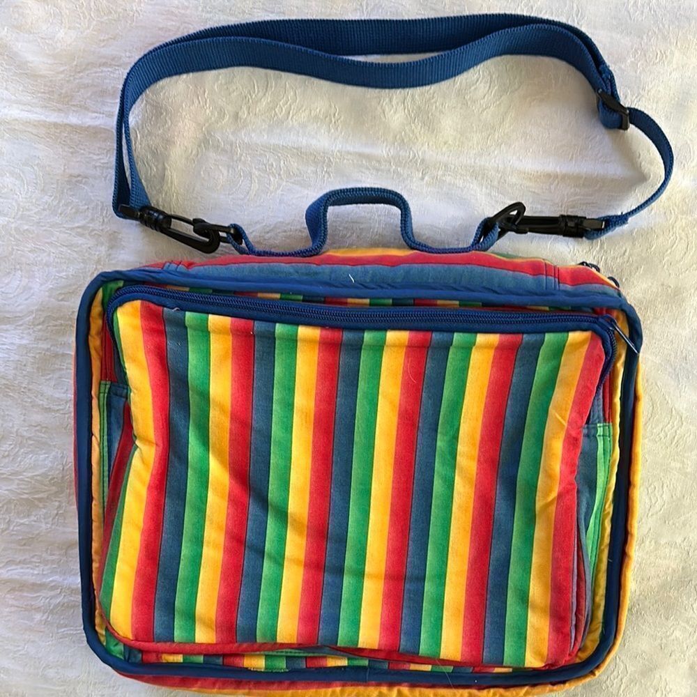 Shoulder Bag Case Jewelry Cosmetics Vintage Colorful Striped